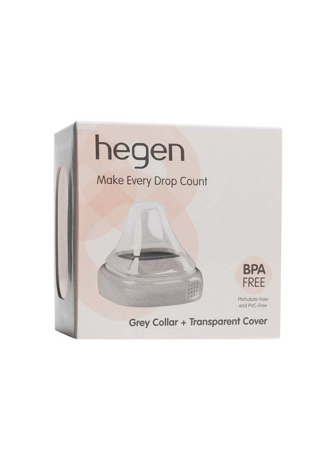 hegen Collar And Transparent Cover Grey For Feeding Bottle  - Image 3