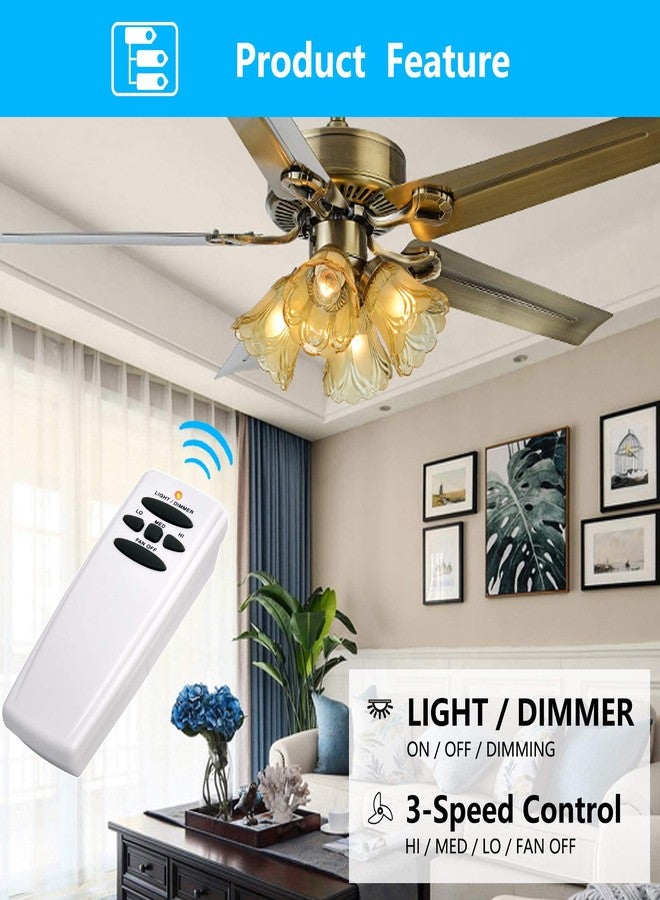CENMING Universal Ceiling Fan Remote Control Kit, Replacement of Hampton Bay, Hunter, Harbor Breeze, 3-Speed, Light Dimmer, No Rev... - Image 2