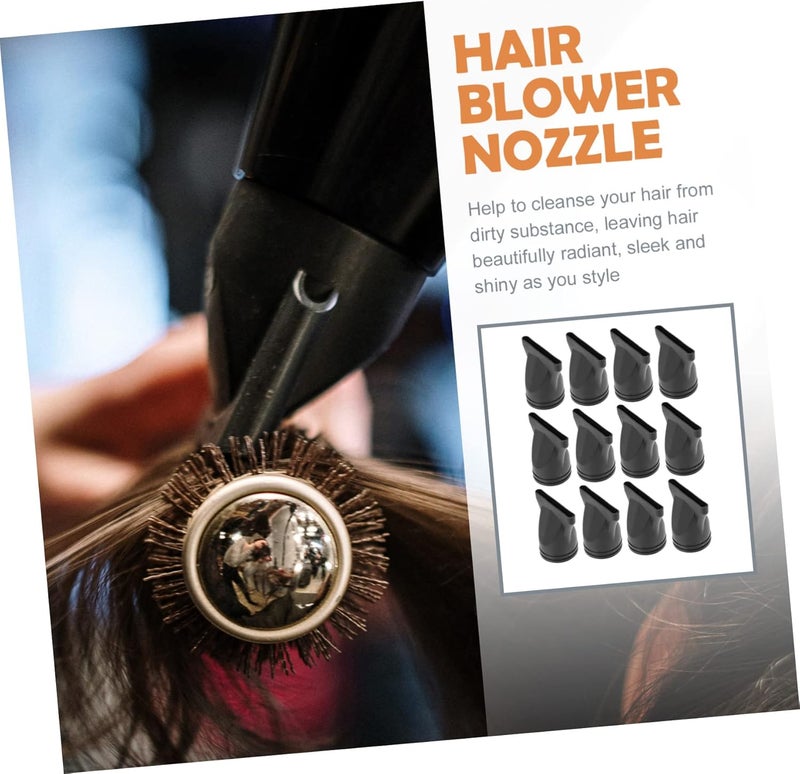 12pcs Hair Dryer Nozzle Set 4.35-4.5cm Diameter Blower Diffuser for Straight Hair Nylon Attachment for Home Use - Image 2