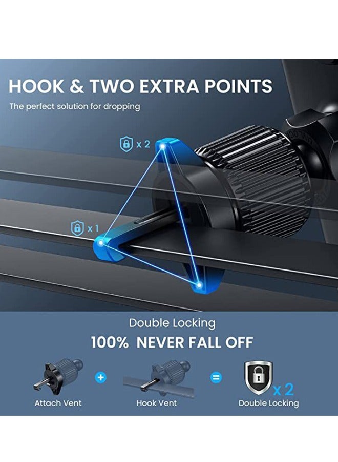 general Car Vent Phone Mount for Car,Military Grade Hook Clip,Phone Stand for Car ,Air Vent Clip Cell Phone Holder for Smartphone, iPhone, Automobile Cradles Universal,Black - Image 4