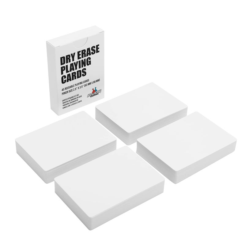 Apostrophe Games Dry Erase Blank Playing Cards wBox Poker Size 25 x 35 180 Reusable Cards Flash Cards Board Game Note Cards - Image 2