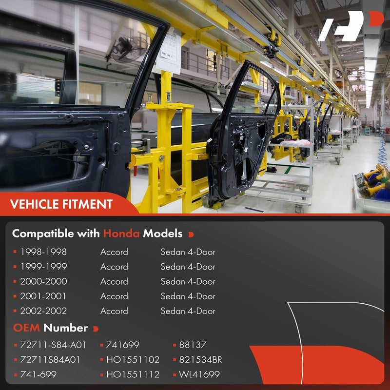 A-Premium Power Window Regulator with Motor for Honda Accord 4-Door 1998-2002 Rear Passenger Side - Image 3