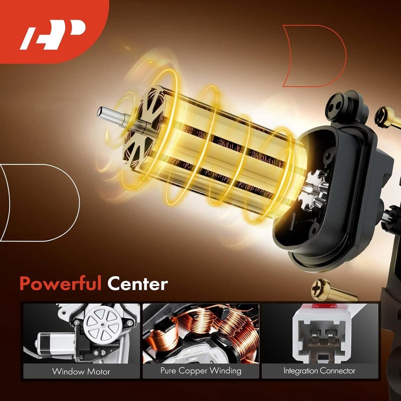 A-Premium Power Window Regulator with Motor for Honda Accord 4-Door 1998-2002 Rear Passenger Side - Image 5