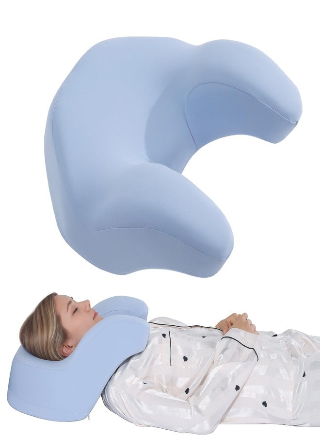 ROYALAY Back Sleeping Training Pillow Wrinkle Prevention, Memory Foam Beauty Pillow for Neck Shoulder Support, Sleep on Your Back Reduces Pressure on Skin - Image 1