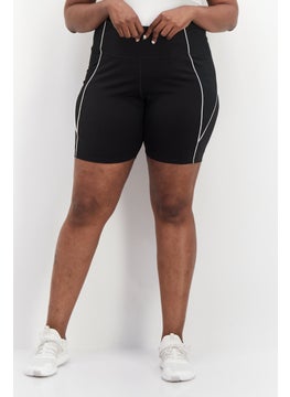 Reebok Women Plus Sportswer Fit Plain Training Leggings Shorts, Black  - Image 1