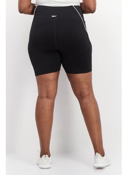 Reebok Women Plus Sportswer Fit Plain Training Leggings Shorts, Black  - Image 4