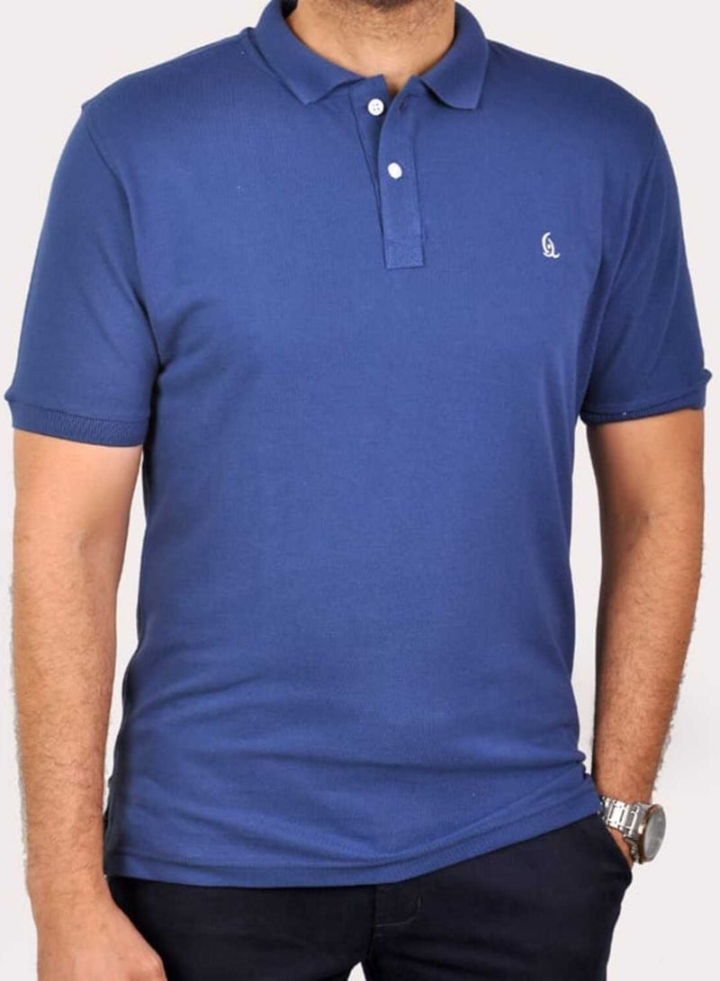 Jupiter Indigo Cotton Polo T-Shirt  - Image 1