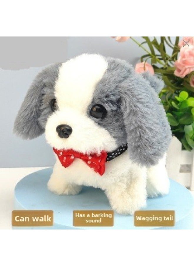 Toy Dog Simulation Electric Puppy Walking Can Call Plush Electronics Can't Drop Fur Dog Can Run Pet Simulation Teddy-Color:Little Husky-Specifications:Free Standard Battery  - Image 1