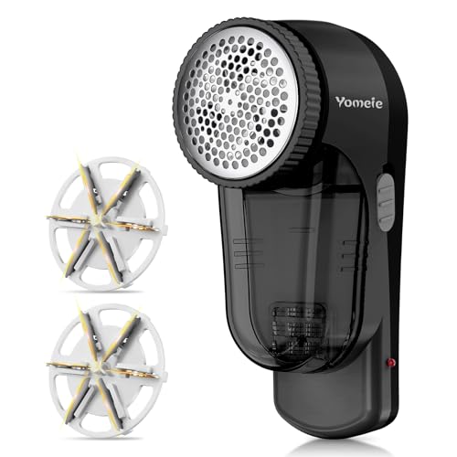 Yomeie Fabric Shaver, Rechargeable Sweater Shaver, Lint Shaver with 6-Leaf Blades, Electric Lint Remover for Clothes & Furniture, Couch Pilling Remover Depiller for Removing Fuzz, Lint, Pills, Bobbles - Image 1