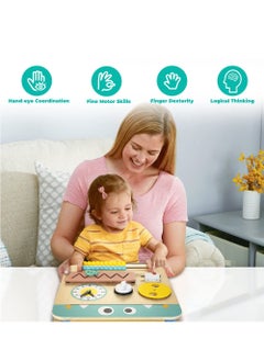 SYOSI SYOSI Wooden Busy Board for Kids, Montessori Busy Board Toys for 2 3 4 Years Old, Educational Toddler Activities to Develop Fine Motor Skills Sensory Toys for Plane and Car Journey, Boy & Girl Gift  - Image 4
