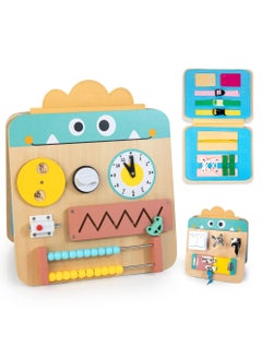 SYOSI SYOSI Wooden Busy Board for Kids, Montessori Busy Board Toys for 2 3 4 Years Old, Educational Toddler Activities to Develop Fine Motor Skills Sensory Toys for Plane and Car Journey, Boy & Girl Gift  - Image 1