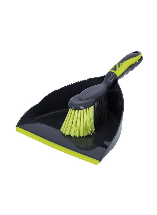 Royalford Dust Pan And Brush Black/Green 36x23x11cm - Image 1