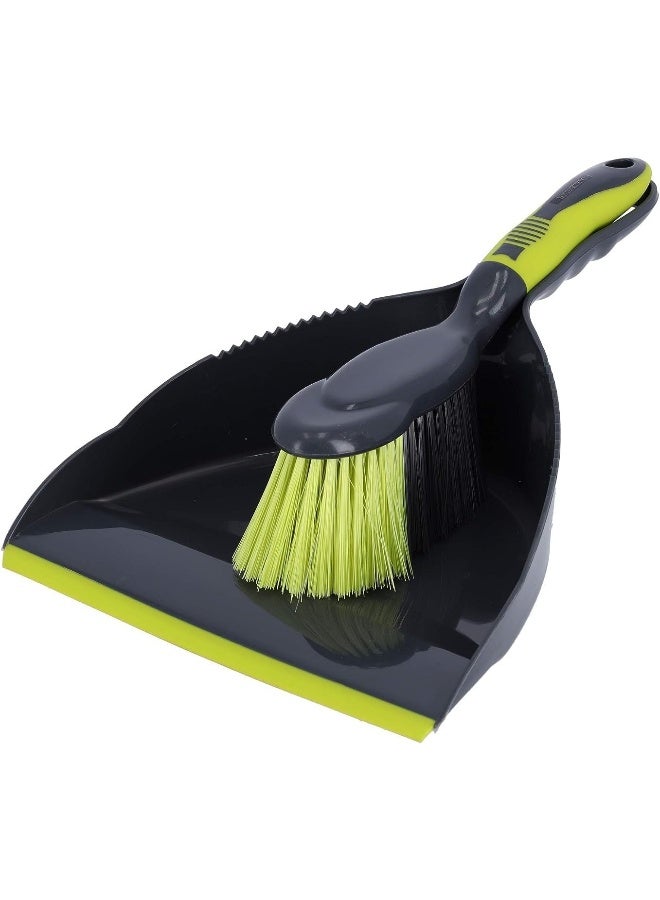 Royalford Dust Pan And Brush Black/Green 36x23x11cm - Image 3