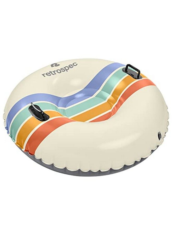 Retrospec Snowslide 42” Inflatable Snow Tube With Puncture Resistant Pvc 2 Grab Handles And Repair Kit ; Winter Snow Sports Sledding And Snow Tubing  - Image 1