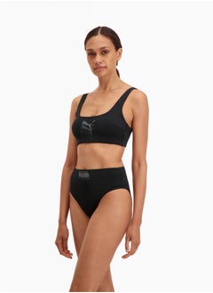 بوما قطعة بيكيني علوية للنساء PUMA Swim Scoop Neck  - Image 3