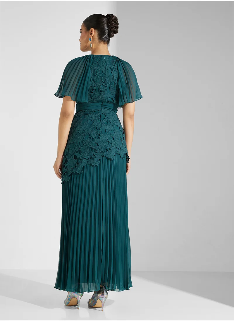 Frock and Frill Crew Neck Maxi Dress