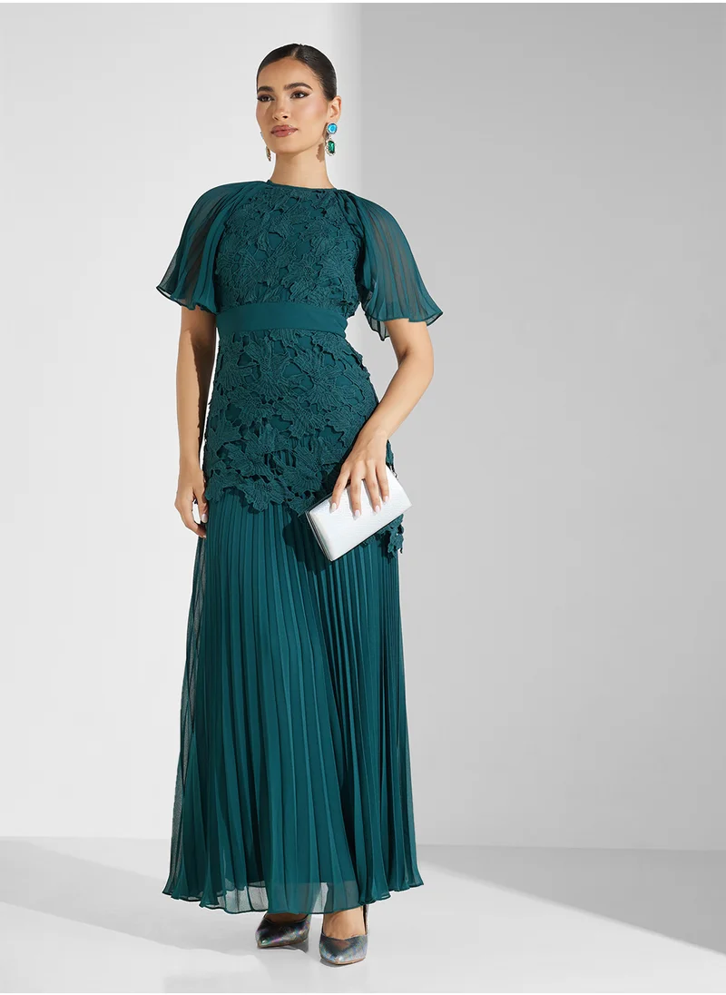 Frock and Frill Crew Neck Maxi Dress