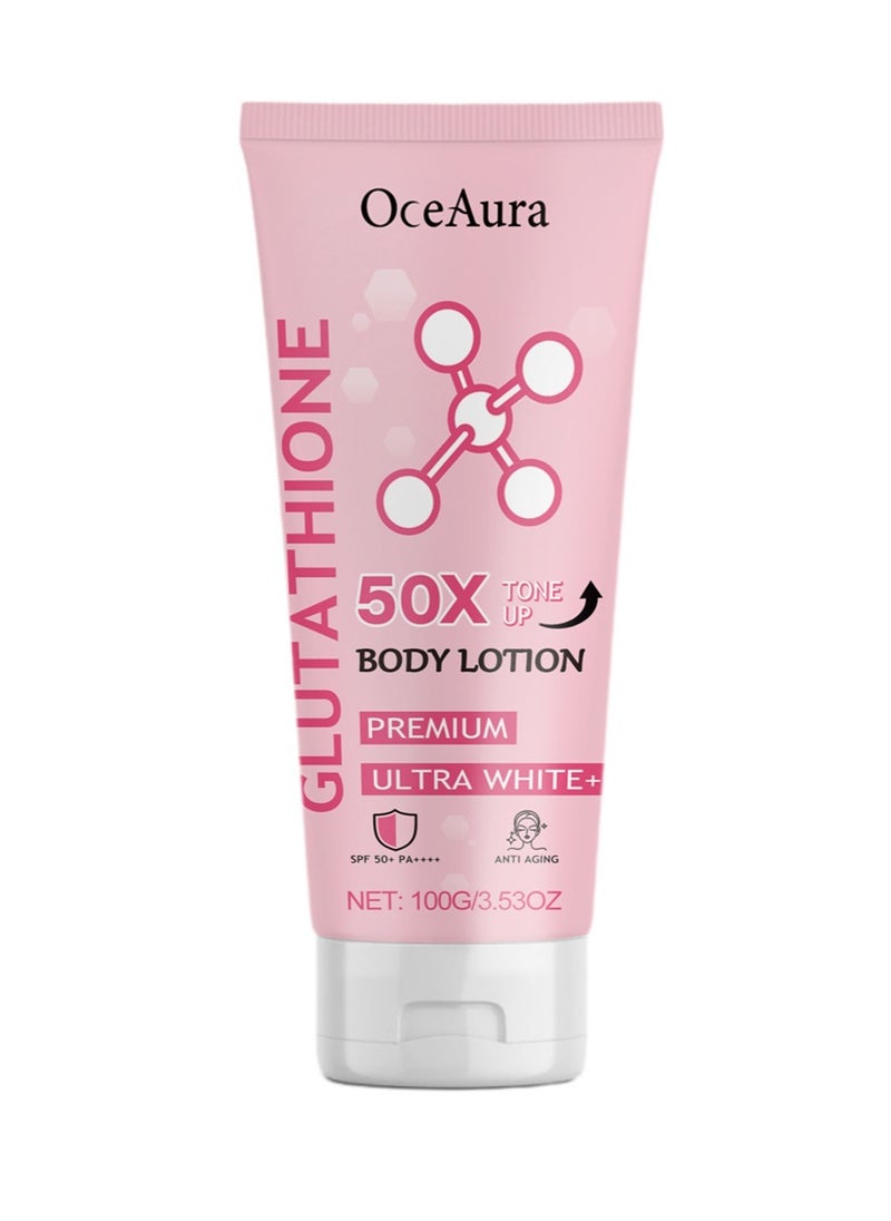 OceAura - Brightening Body Lotion, Firming Body Lotion Women, Spf 50+ Body Moisturiser for Dark Spots, Smoothing, Even Skin Tone, Intense Hydration, Anti Aging, Fair And White Body Lotion For Dry Skin 100g - Image 1