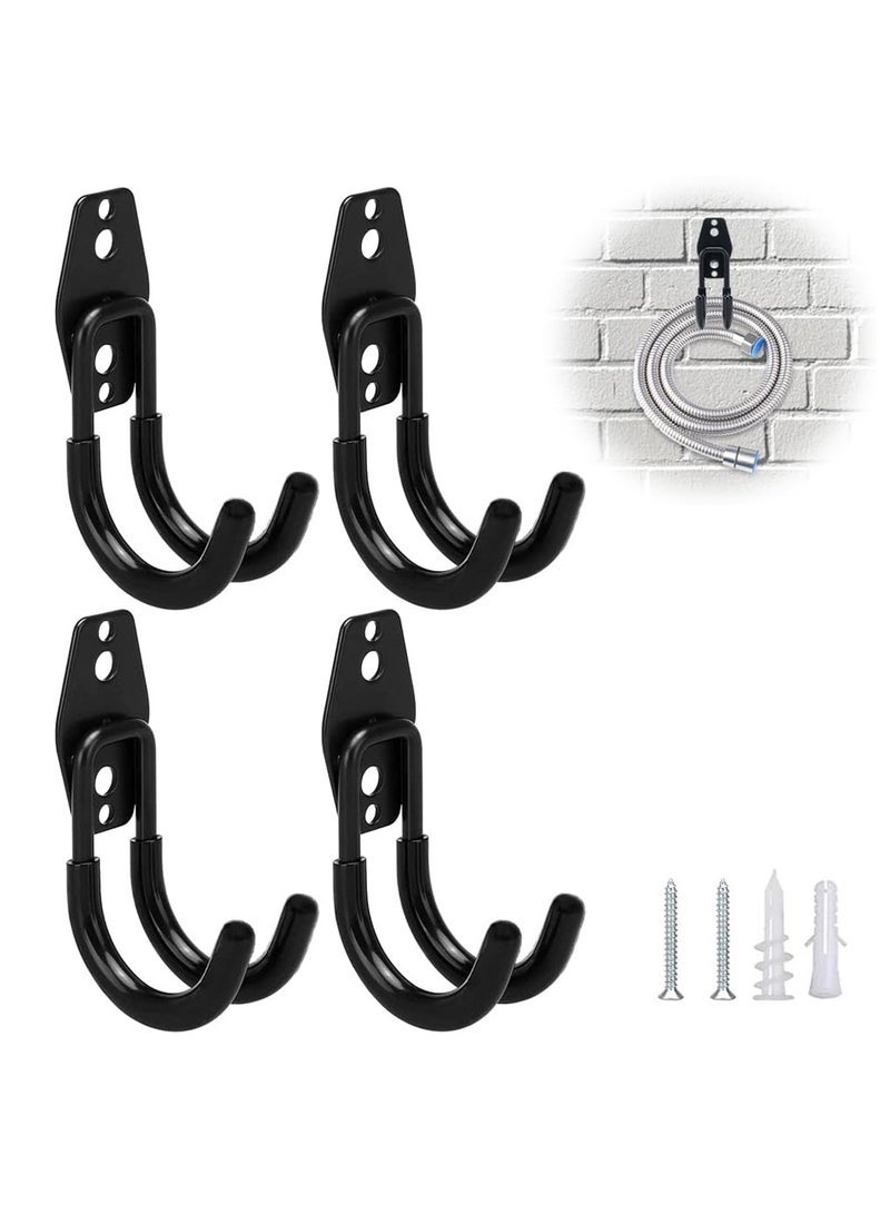 Captaintech Garage Hooks, Garage Storage Hooks with Anti-Slip Coating, Garage Wall Hooks for Organizing Bike, Ladder, Garden Tools(4 PCS)  - Image 1