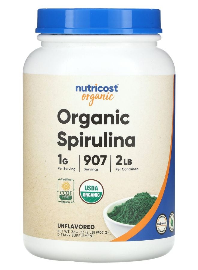 Nutricost Organic Spirulina Unflavored 32.4 oz (907 g)