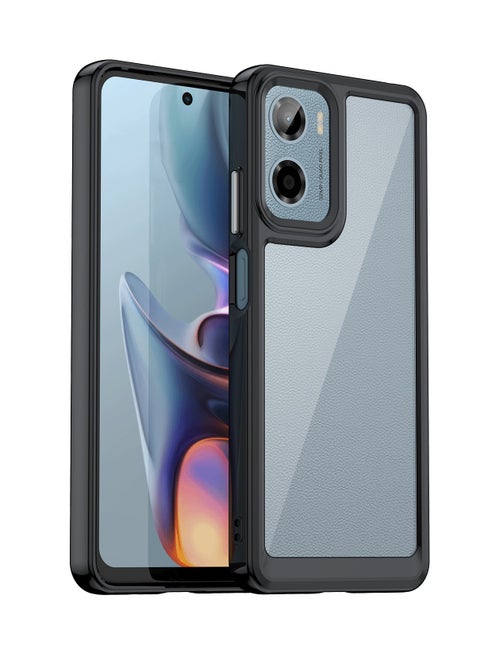 for Motorola G05/E15 Case Cover, High Quality Hard Backplane Soft Border Pure and Bright Comfortable Feel Cell Phone Protective Case for Motorola G05/E15, Black
