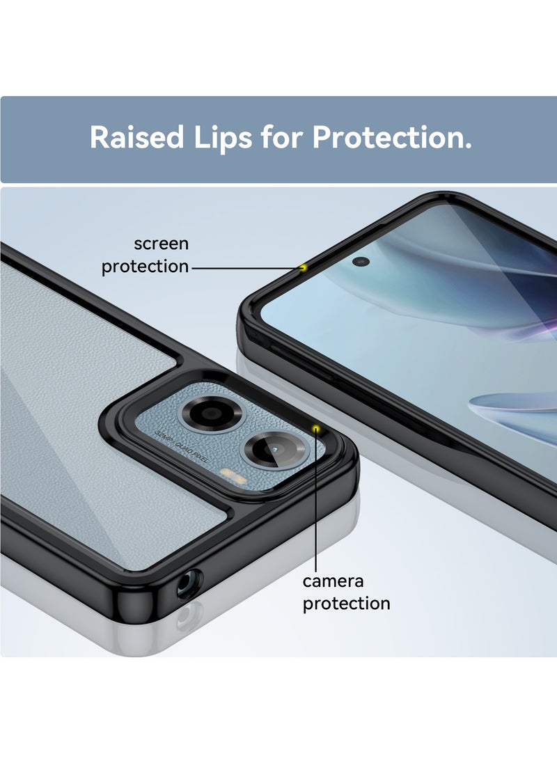 for Motorola G05/E15 Case Cover, High Quality Hard Backplane Soft Border Pure and Bright Comfortable Feel Cell Phone Protective Case for Motorola G05/E15, Black
