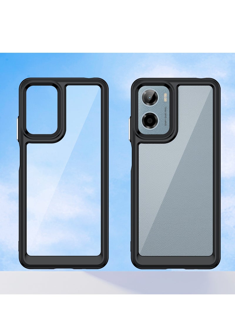 for Motorola G05/E15 Case Cover, High Quality Hard Backplane Soft Border Pure and Bright Comfortable Feel Cell Phone Protective Case for Motorola G05/E15, Black
