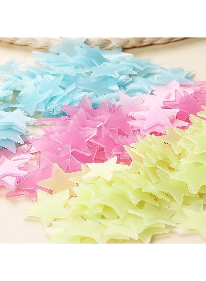 100 Pcs Glow in The Dark Stars Wall Stickers – Luminous Ceiling Decals for Kids Bedroom, Night Sky Glow Stickers for Home Decoration, Glowing Wall Stars - Image 3