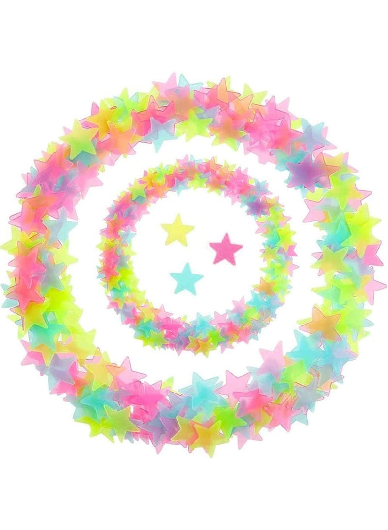 100 Pcs Glow in The Dark Stars Wall Stickers – Luminous Ceiling Decals for Kids Bedroom, Night Sky Glow Stickers for Home Decoration, Glowing Wall Stars - Image 1