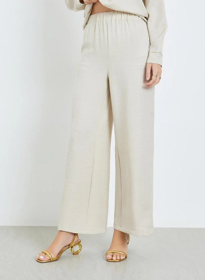 Amirah Off White Off-White Flower Button Shirt and Pants Modest Set for Women | Best Price UAE