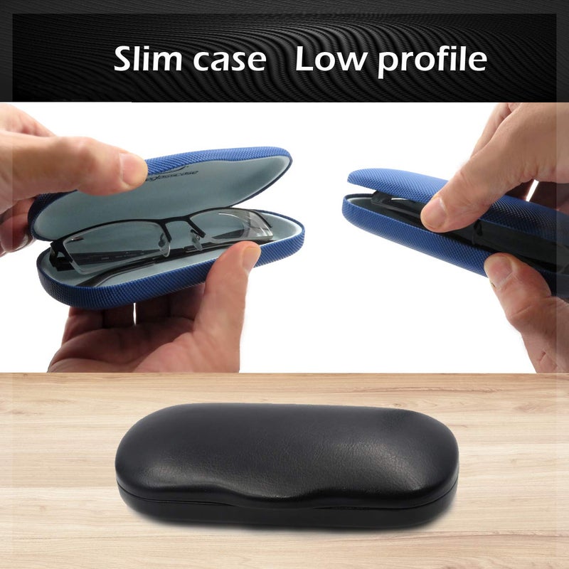 MyEyeglassCase Glasses Case Hard Shell for Small - Medium Frames - Eyeglass Clam Shell Hard Case for Men & Women - Travel Eyewear Holder with Cleaning Fabric Cloth - Protective Storage (AS196 Brown) - Image 4