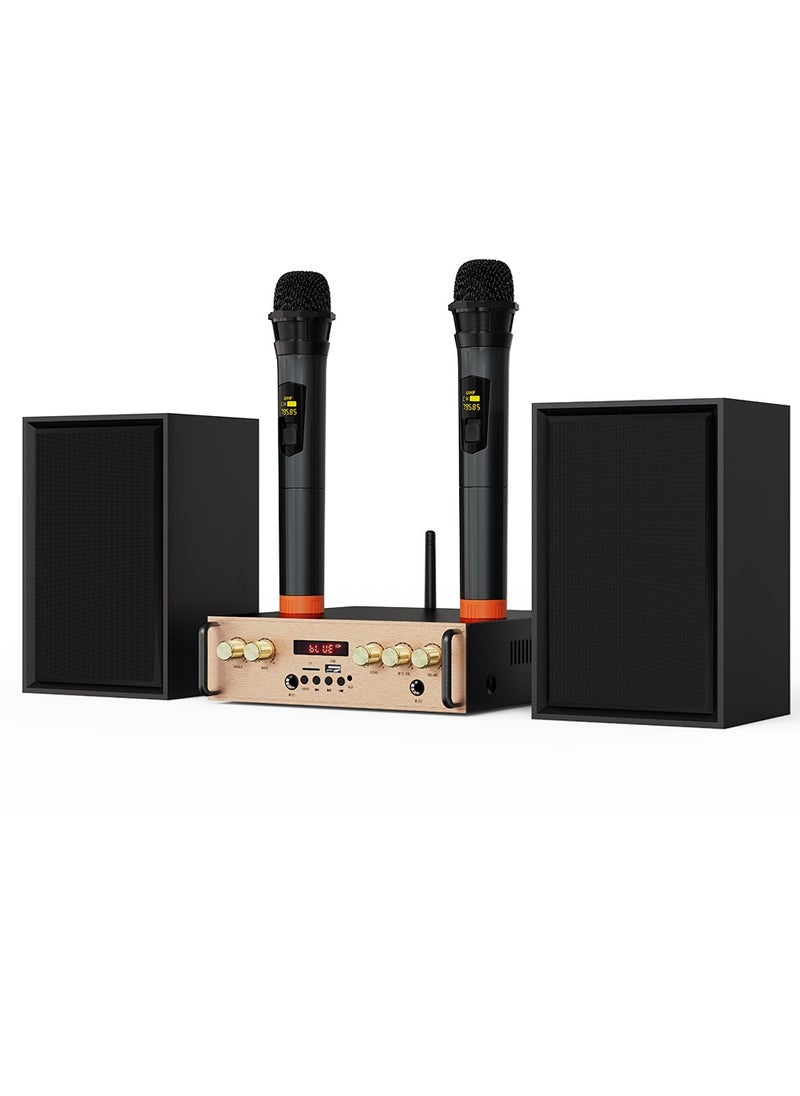Victress 80W HiFi Bluetooth Speaker System with Wireless Mic | 2.0 Channel Amplifier, FM Radio, USB/TF, AUX Input, Remote Control, LED Display