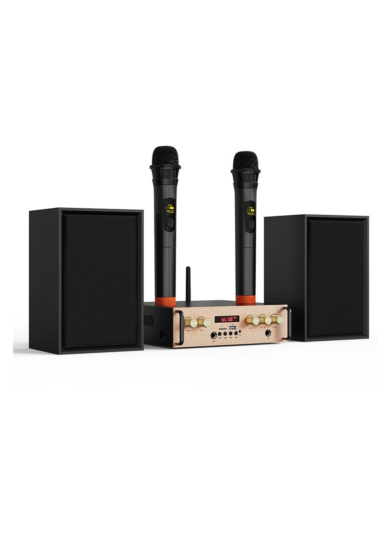 Victress 80W HiFi Bluetooth Speaker System with Wireless Mic | 2.0 Channel Amplifier, FM Radio, USB/TF, AUX Input, Remote Control, LED Display