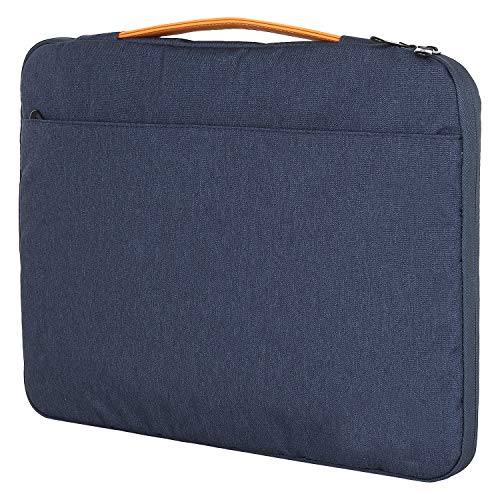 SUKHAD 15 Inch Laptop Briefcase With Brown Handle Compatible With All Laptops, Blue - Image 1