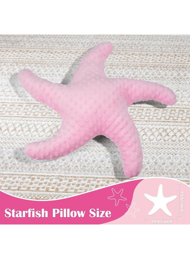 Marble Empire Starfish Pillow for Couch and Bed, Coastal Decor Throw Pillow, Ocean Beach Theme Accent Pillow for Living Room（Pink） - Image 2