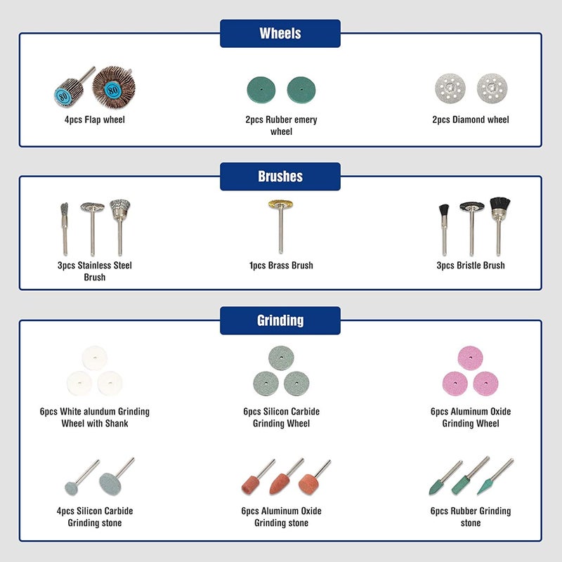 WORKPRO 276-piece Rotary Tool Accessories Kit Universal Fitment for Easy Cutting, Carving and Polishing - Image 4