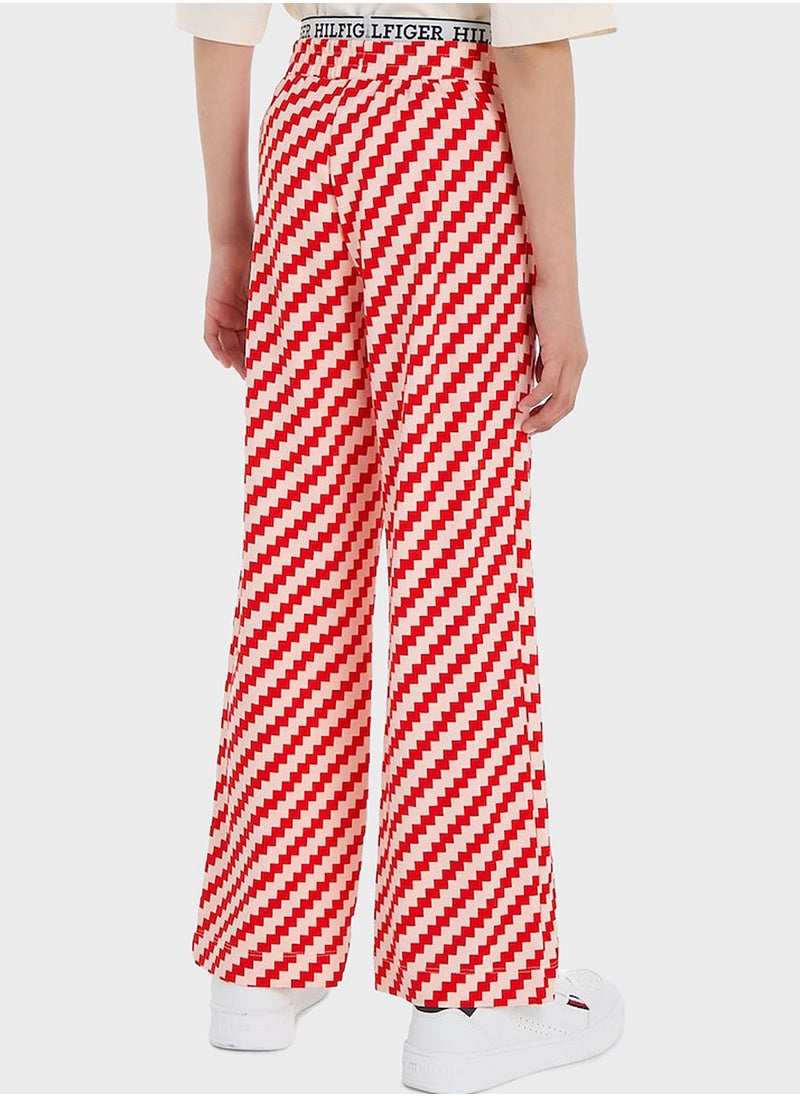 TOMMY HILFIGER - Youth Logo Wide Leg Sweatpants - Image 1