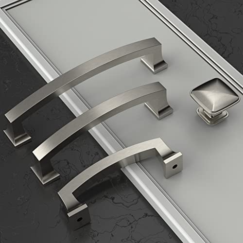 Amerdeco 10 Pack Brushed Satin Nickel 3 Inch(76mm) Hole Centers Kitchen Cabinet Pulls Cabinet Hardware Kitchen Handles for Cabinets Cupboard Handles Drawer Pulls ZH0009 - Image 2