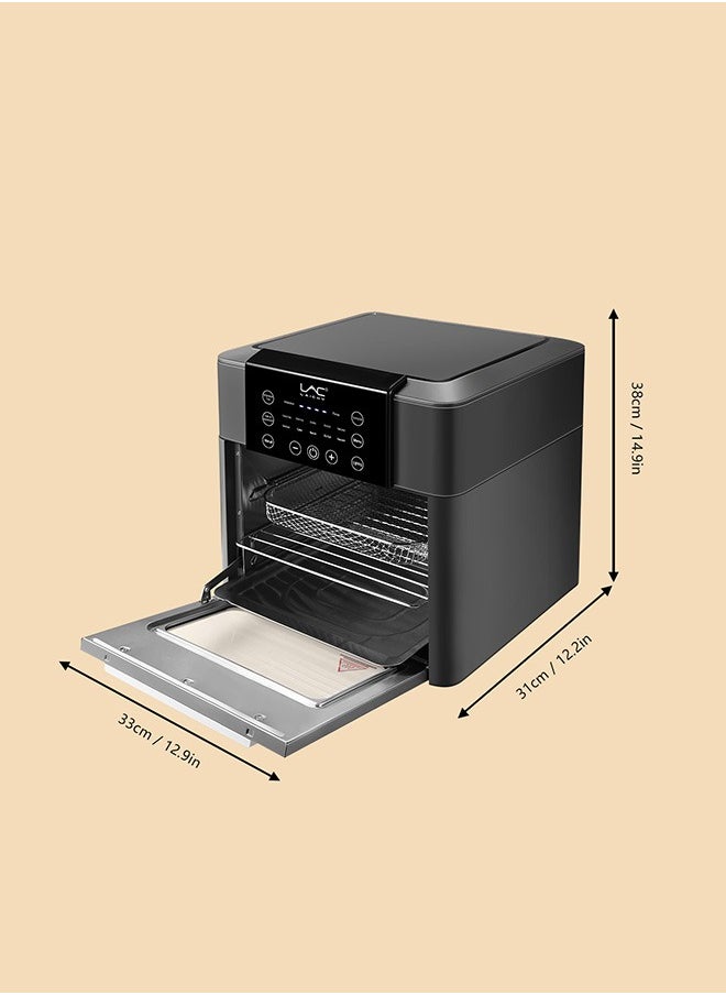 LAC - 13.8L Large Size AirFryer 360° Turbo Airflow Tech One touch Panel, and 10 Presets Family Size Countertop Nonstick Air Fryers Elegant Stainless Steel Design - Image 1