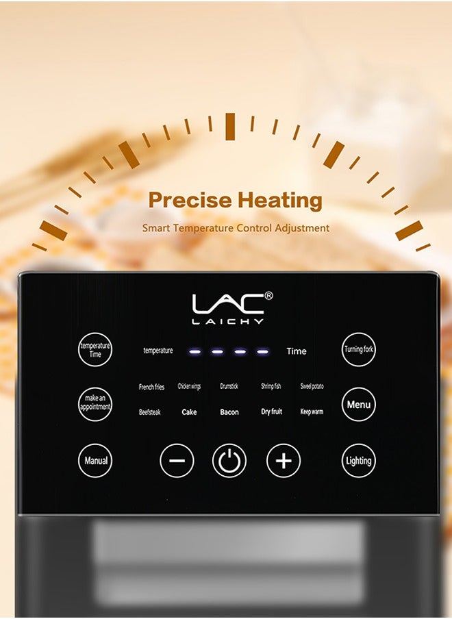 LAC - 13.8L Large Size AirFryer 360° Turbo Airflow Tech One touch Panel, and 10 Presets Family Size Countertop Nonstick Air Fryers Elegant Stainless Steel Design - Image 1
