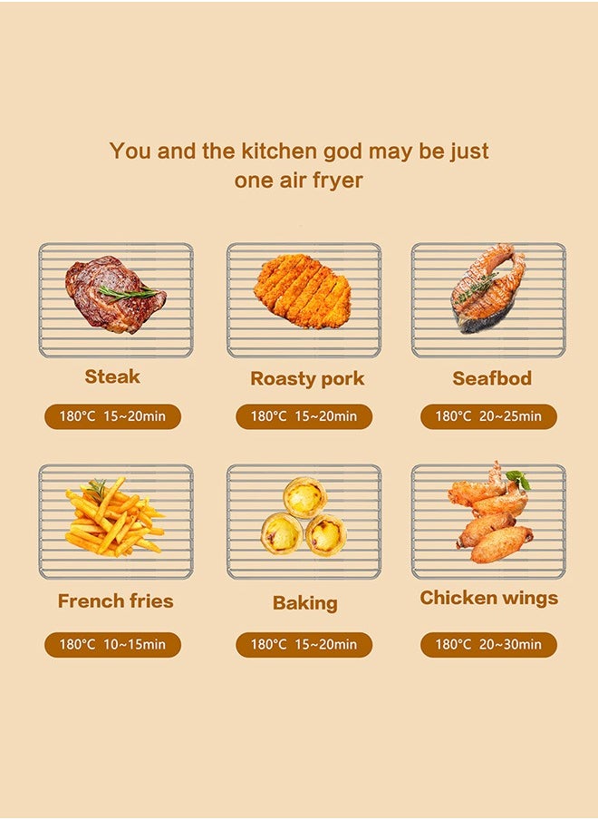 LAC - 13.8L Large Size AirFryer 360° Turbo Airflow Tech One touch Panel, and 10 Presets Family Size Countertop Nonstick Air Fryers Elegant Stainless Steel Design - Image 1