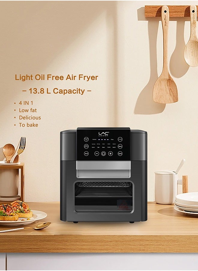 LAC - 13.8L Large Size AirFryer 360° Turbo Airflow Tech One touch Panel, and 10 Presets Family Size Countertop Nonstick Air Fryers Elegant Stainless Steel Design - Image 1