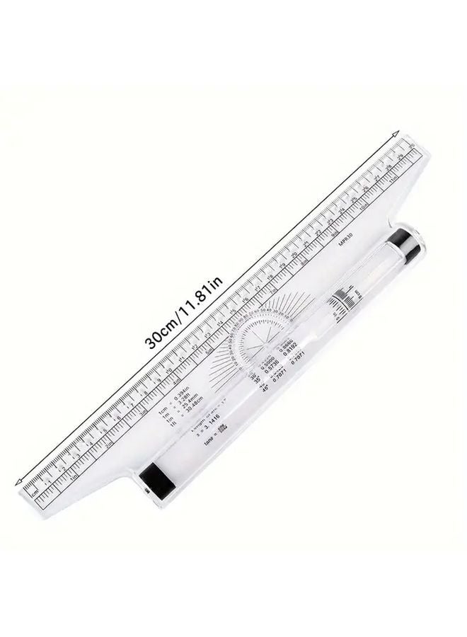 11.8 Inch Multifunctional Parallel Rolling Ruler For Sewing Drawing Design Angle Balance - Image 4