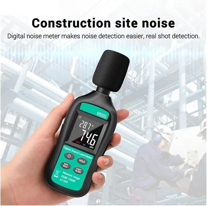 GN101 مقياس مستوى الصوت الرقمي 35-135 ديسيبل مراقب ضوضاء مسجل بيانات - Image 3
