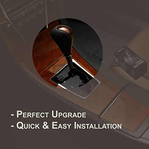 SHIFTIN Piano Black Carbon Fiber Gear Shift Knob Stick Shifter for Lexus ES300h ES350 GS300 GS350 GS430 GS450h GS460 is-F IS250 IS300 IS350 LS460 LS600h RX350 RX450h (Black Leather/Walnut Wood) - Image 3