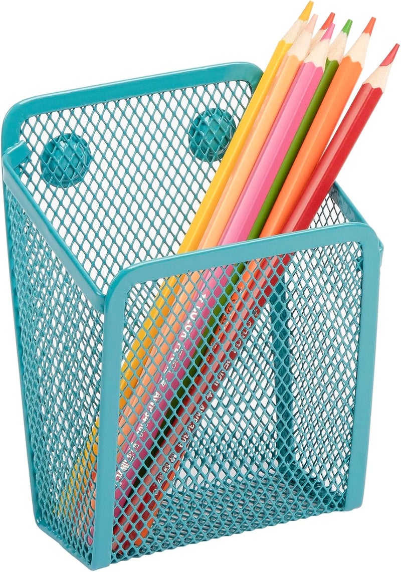 Sanpaint Magnetic Pencil Holder,Mesh Stainless Steel Pen Basket, Metal Writing Utensil Storage Organizer for Whiteboard,Blackboard,Kitchen, Locker, Home, or Office - Image 1