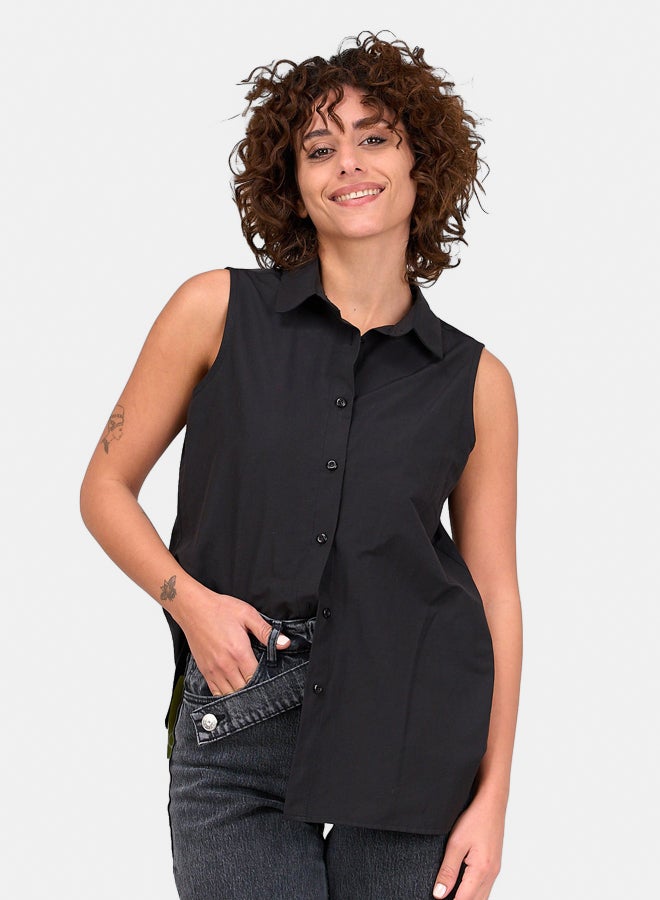 Clue Poplin Sleeveless Shirt - Image 1