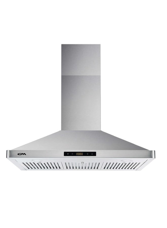 CM BUTTERFLY 90CM Built-In Wall Mounted Hood, Touch Screen Control, Stainless Steel, 3 Speeds, Carbon/Charcoal Filters, M3/H Motor Fan, High-Performance Ventilation, Modern Kitchen Design - Image 1