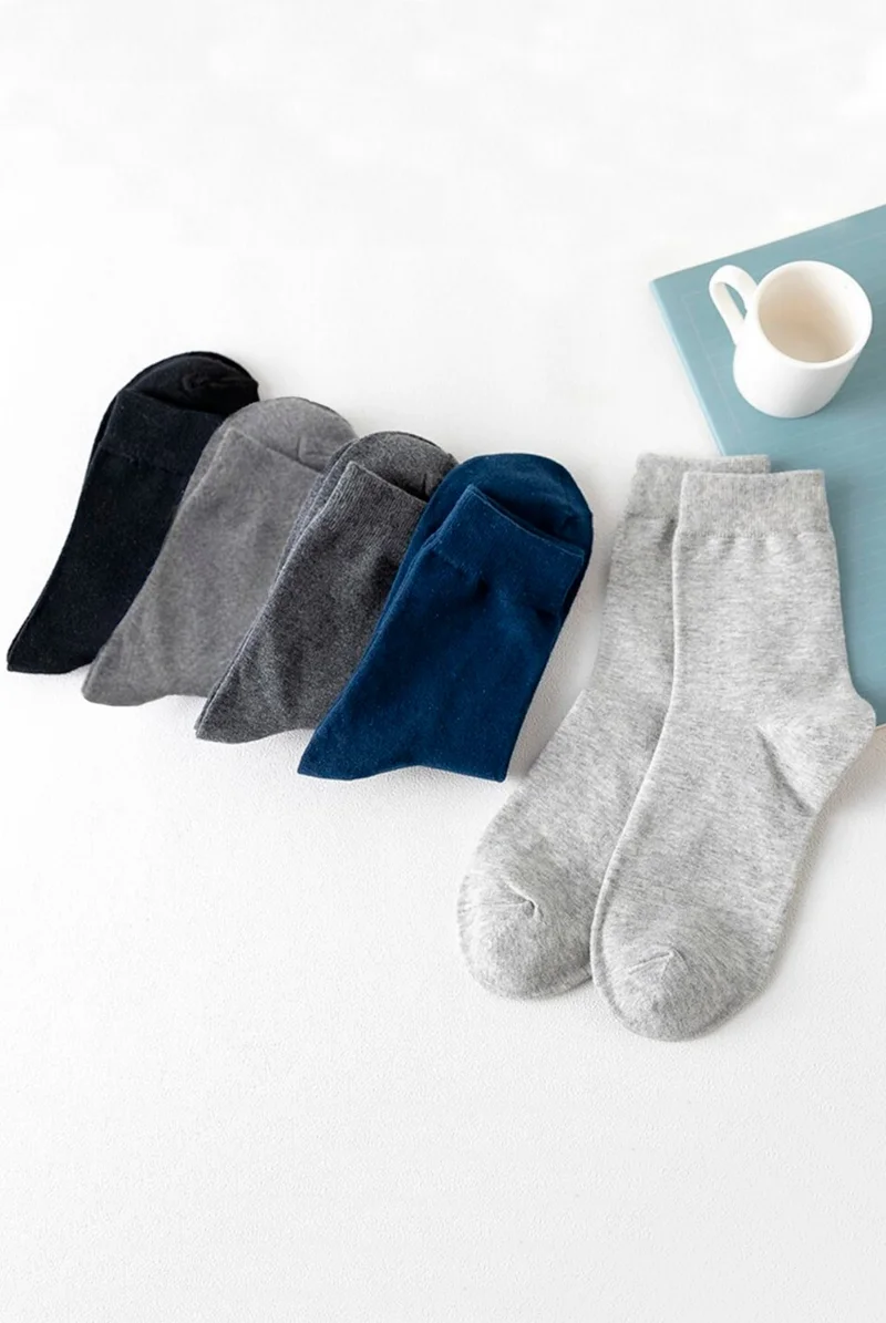 اسينتي Men's Socks Bamboo Scented Seamless Classic Socket Socks Thin Long Men's Economical Socks 5 Pcs