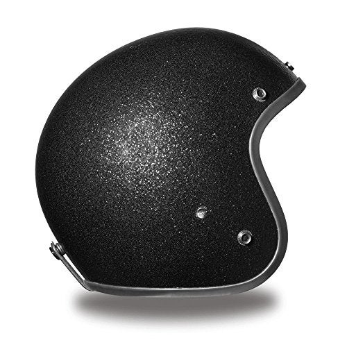 Daytona Helmets Daytona Cruiser Helmet - Black Metal Flake - Lightweight 3/4 Shell Motorcycle Helmet with Removable Gloss Black Bubble Visor Added - Bluetooth Compatible - 2XL - 2.45 Pounds - Image 3